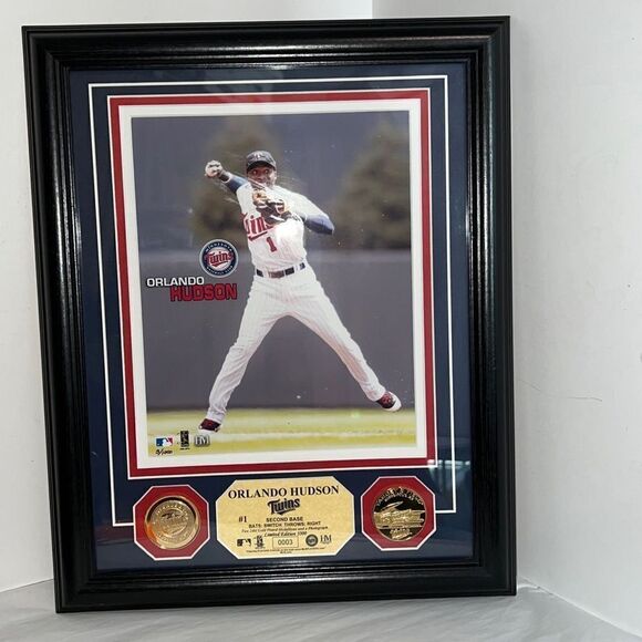 Orlando Hudson Twins HR 24KT Gold Coin PhotoMint Limited Edition #003/1000